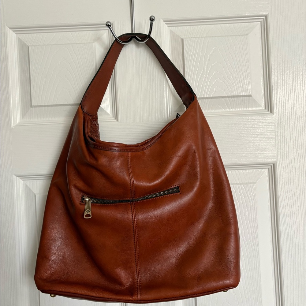 Patricia Nash Rich Brown Woven Leather Hobo - Picture 2 of 7